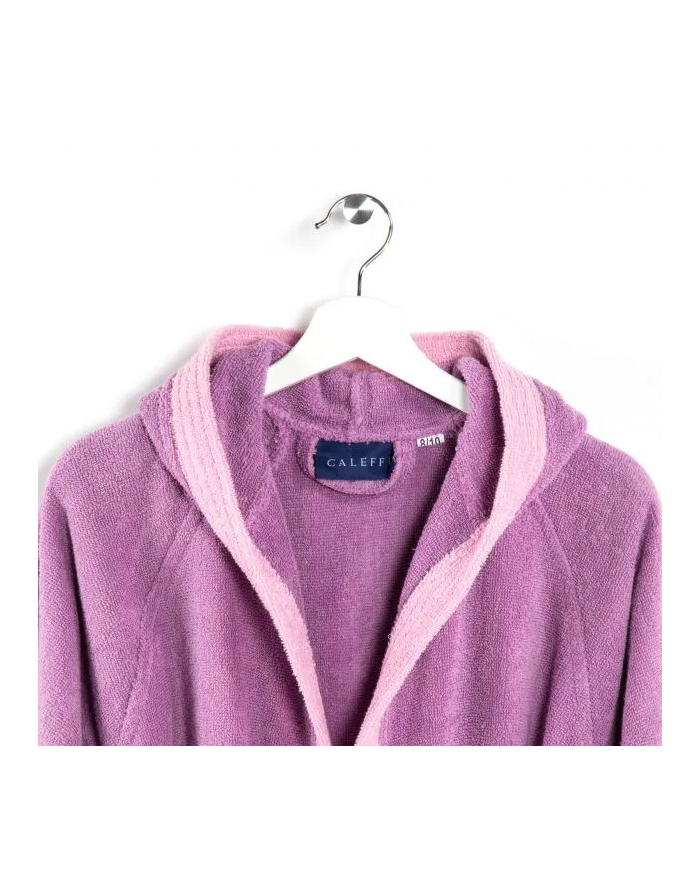 Accappatoio bambino in cotone con cappuccio Caleffi bicolor