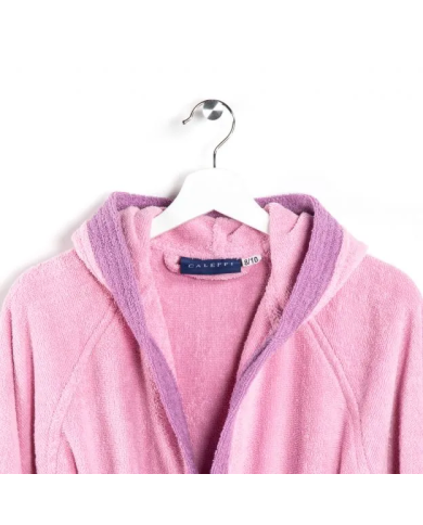 Accappatoio bambino in cotone con cappuccio Caleffi bicolor