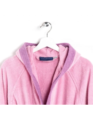 Accappatoio bambino in cotone con cappuccio Caleffi bicolor