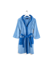 Accappatoio bambino in cotone con cappuccio Caleffi bicolor