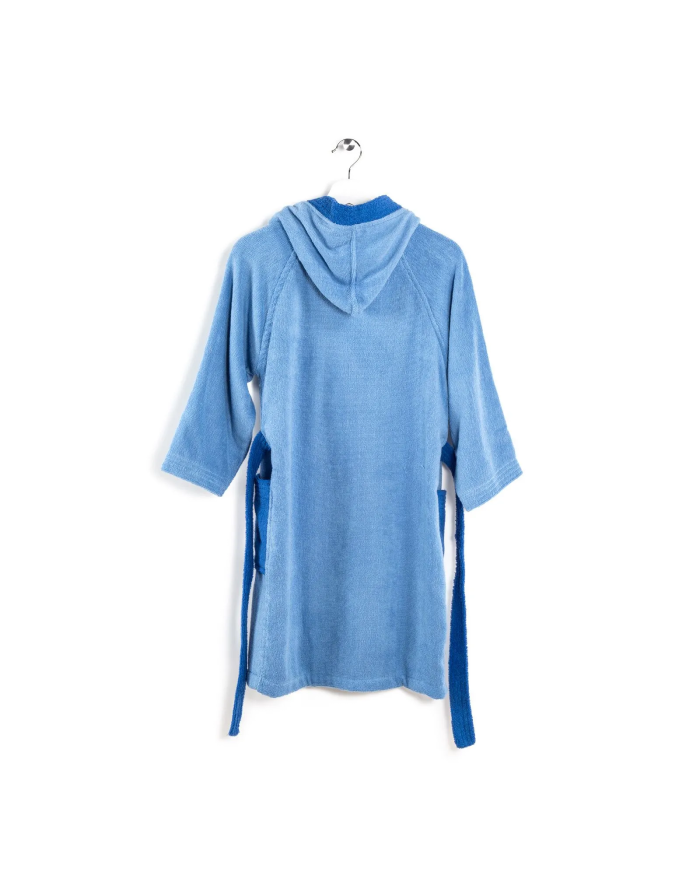 Accappatoio bambino in cotone con cappuccio Caleffi bicolor