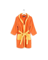 Accappatoio bambino in cotone con cappuccio Caleffi bicolor