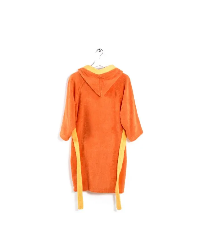 Accappatoio bambino in cotone con cappuccio Caleffi bicolor