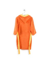 Accappatoio bambino in cotone con cappuccio Caleffi bicolor