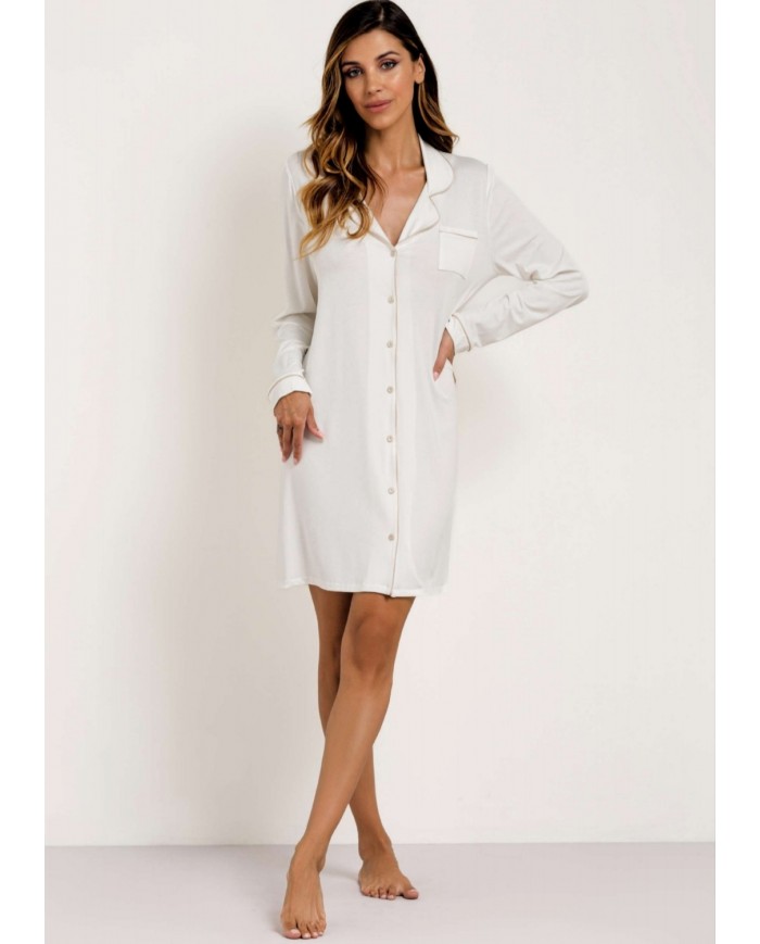 Camicia da notte aperta avanti 100% cotone Lunatica 41153