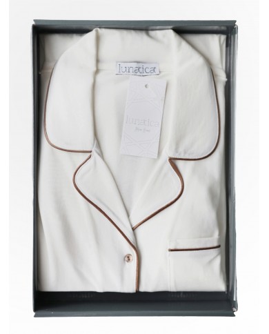 Camicia da notte aperta avanti 100% cotone Lunatica 41153