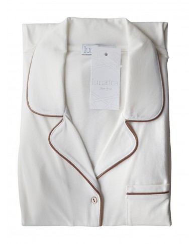 Camicia da notte aperta avanti 100% cotone Lunatica 41153