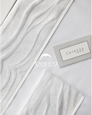 Completo Lenzuola con balza in raso di cotone matrimoniale Josephine, CAREZZE