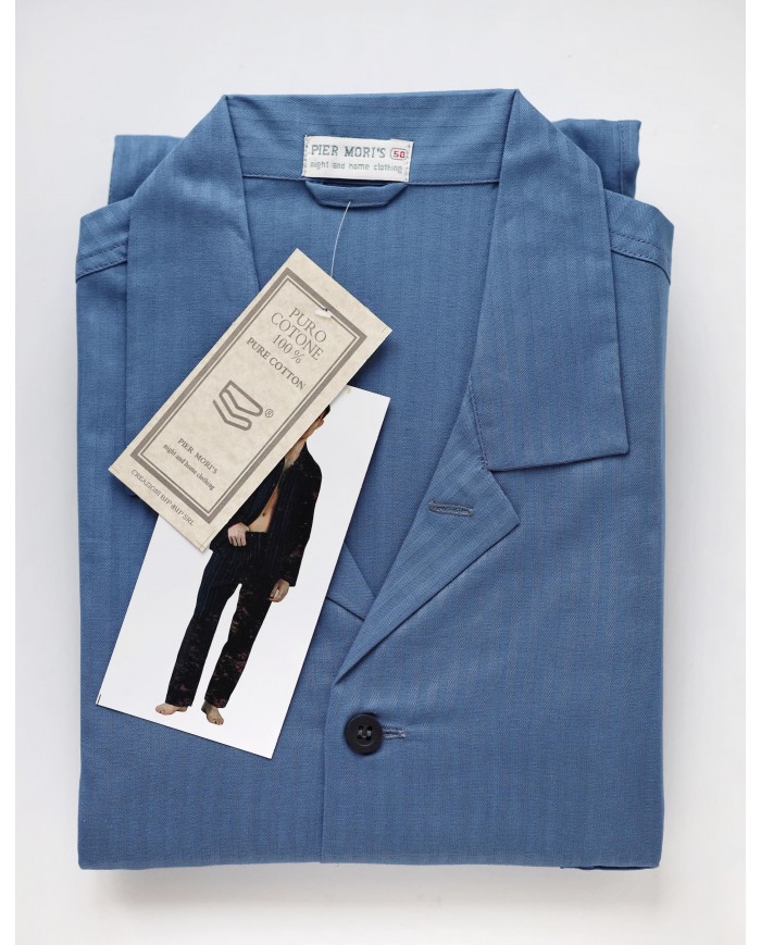 Pigiama classico 100% cotone aperto avanti Pier Mori's 740