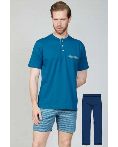 Pigiama estivo uomo 3 pezzi 100% cotone Bip Bip Conquista 3662