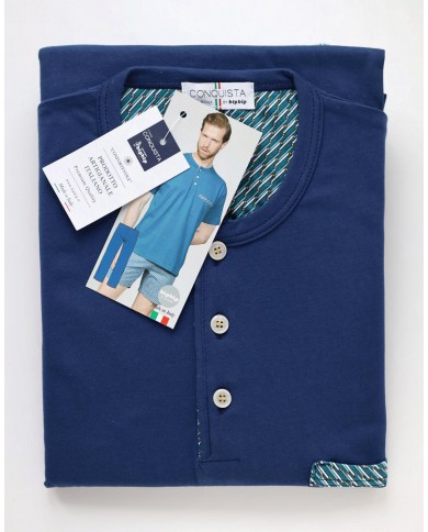 Pigiama estivo uomo 3 pezzi 100% cotone Bip Bip Conquista 3662