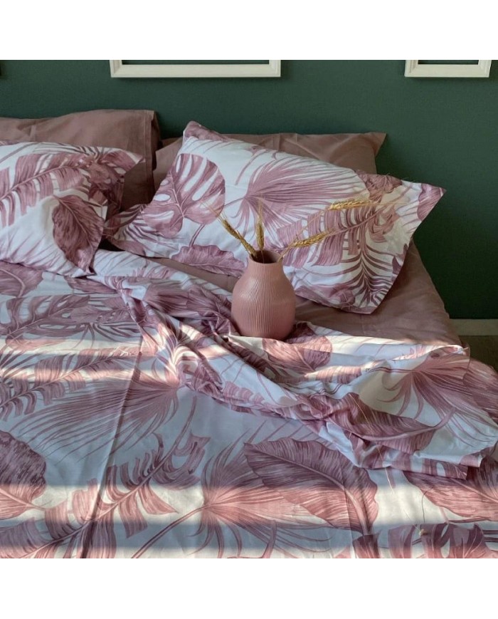 Completo lenzuola matrimoniale in puro cotone Maestri Cotonieri foresta