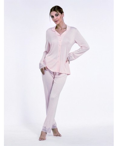 Pigiama Donna aperto avanti taglio giacca Lunatica 41127