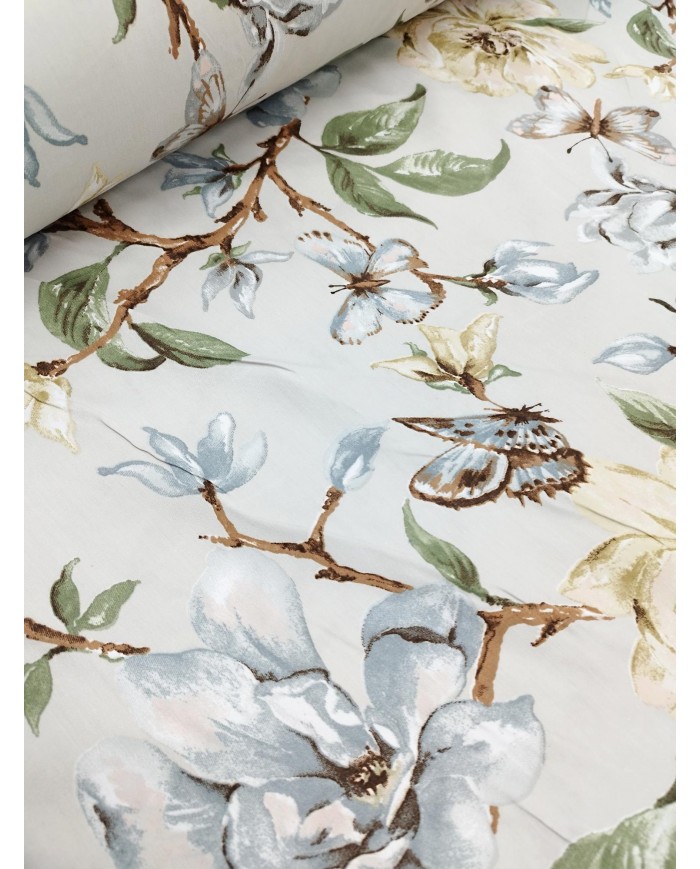 Tessuto raso stampato floreale al metro altezza 280