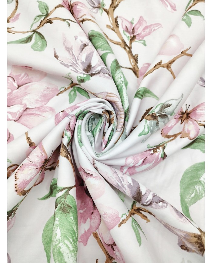 Tessuto raso stampato floreale al metro altezza 280