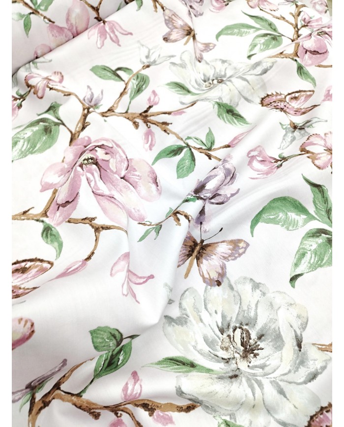 Tessuto raso stampato floreale al metro altezza 280