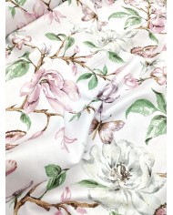 Tessuto raso stampato floreale al metro altezza 280