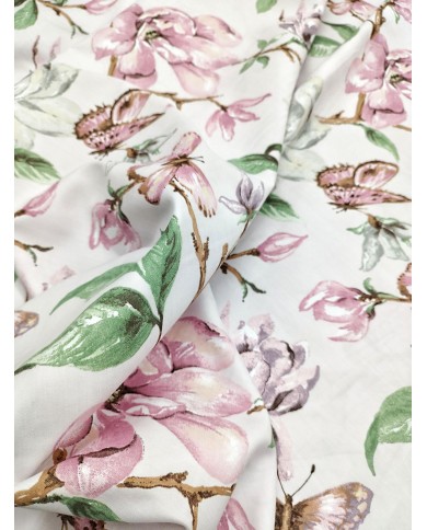 Tessuto raso stampato floreale al metro altezza 280