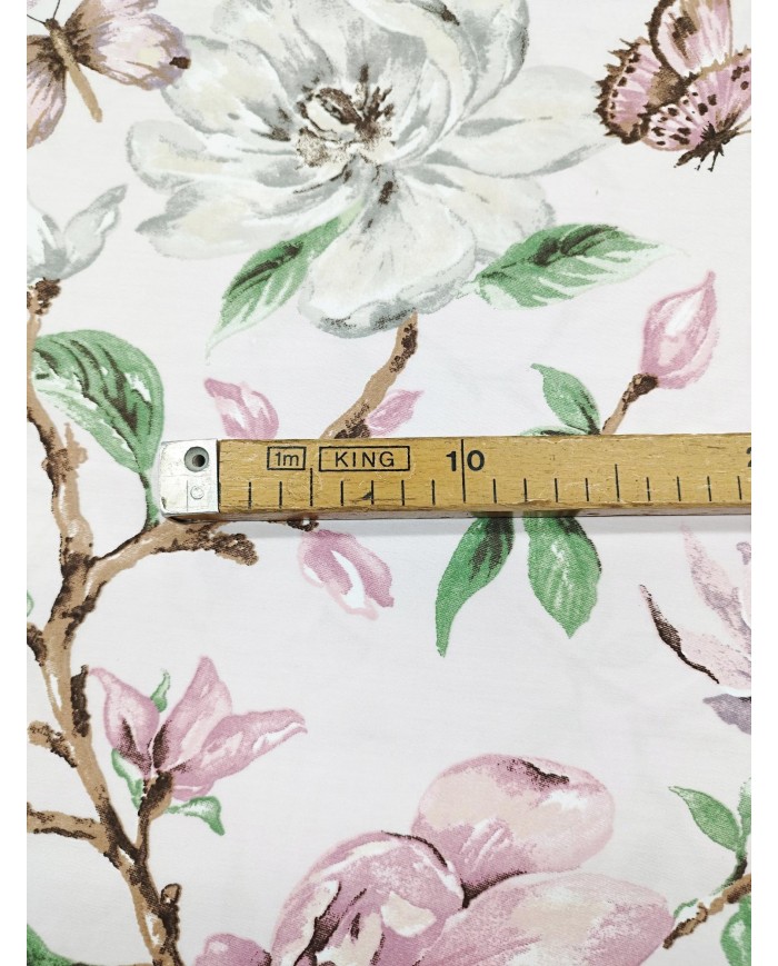 Tessuto raso stampato floreale al metro altezza 280