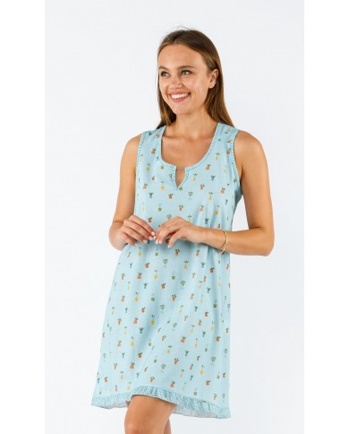 Camicia da notte donna 100% cotone Semplice Vanità - Fida Lingerie 2442