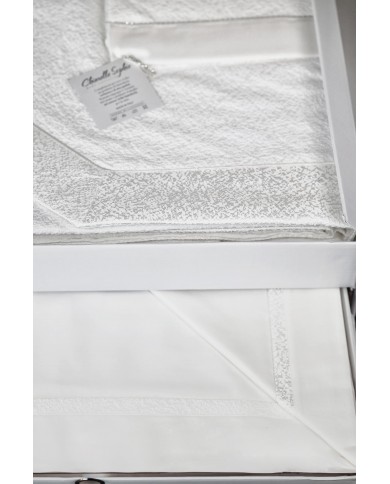 Coordinato matrimoniale Copriletto e Completo lenzuola Sophie Chiarelle art. Grana