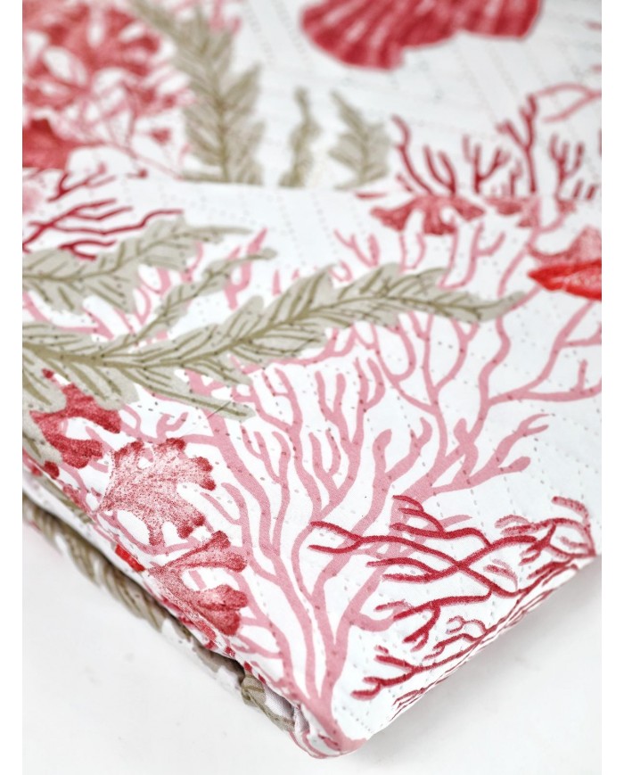 Copriletto Trapuntato quilt letto matrimoniale coralli Saint Jean