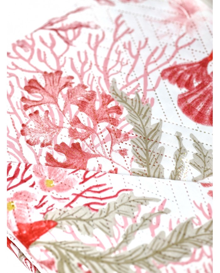 Copriletto Trapuntato quilt letto matrimoniale coralli Saint Jean