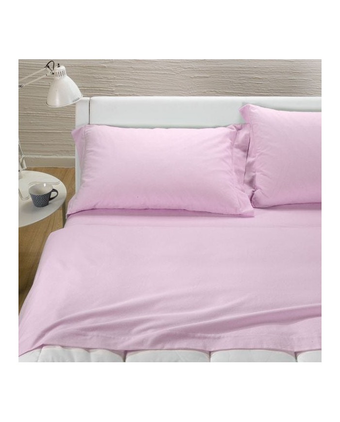 Completo Lenzuola matrimoniali in Flanella tinta unita