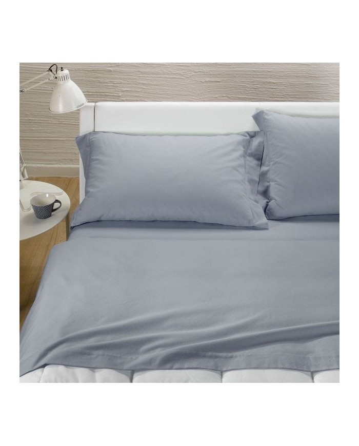 Completo Lenzuola matrimoniali in Flanella tinta unita