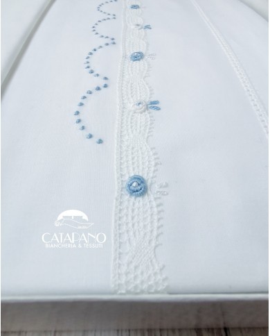 Completo lenzuola culla passeggino ricamato a mano Elite pour le Bebè 45346