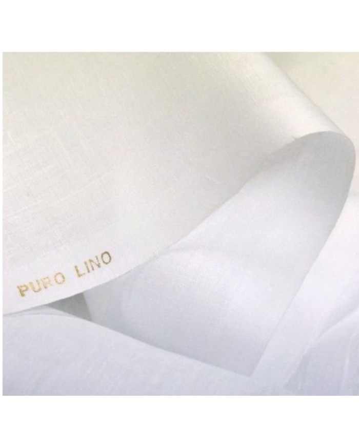 Tessuto al metro puro Lino Telene altezza 180 bianco