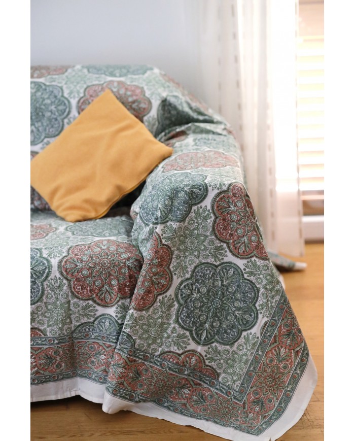 Telo arredo foulard copritutto in cotone Adriel 250x260