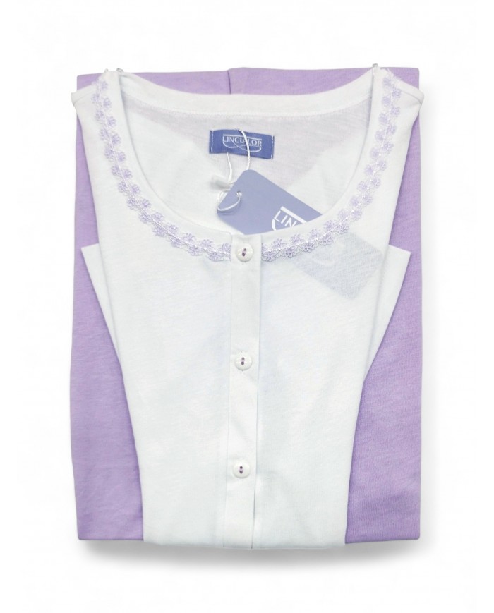 Pigiama donna estivo manica corta 100% cotone Linclalor 171470