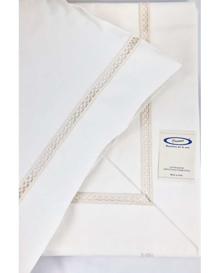 Completo lenzuola matrimoniali 100% cotone Dreams art. Gigliuccio