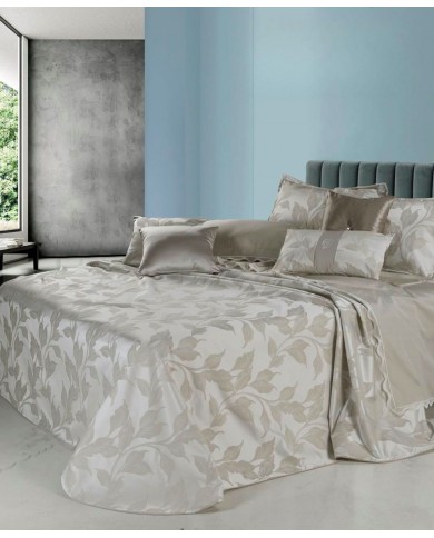Copriletto matrimoniale in raso jacquard Frasi David Home