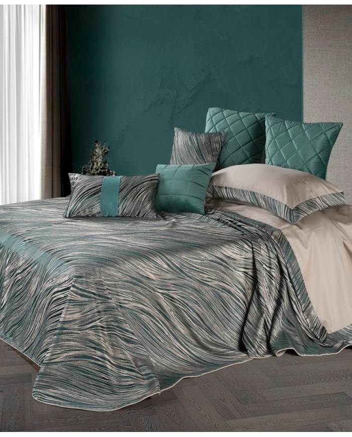 Copriletto matrimoniale in raso jacquard David Home Horizon