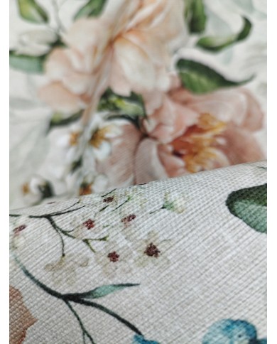 Tessuto al metro panama stampato floreale altezza 280