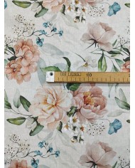 Tessuto al metro panama stampato floreale altezza 280