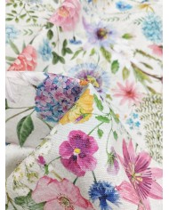 Tessuto al metro panama stampato floreale altezza 280