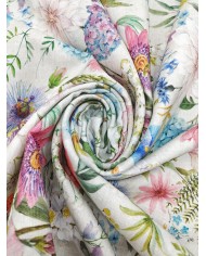 Tessuto al metro panama stampato floreale altezza 280