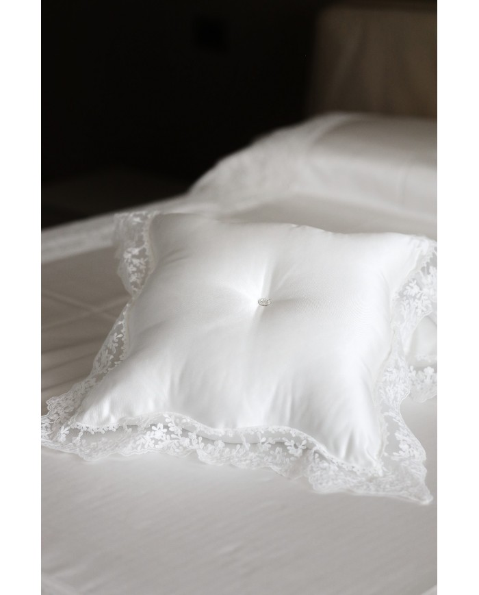 Cuscino arredo in raso e pizzo David Home Diana