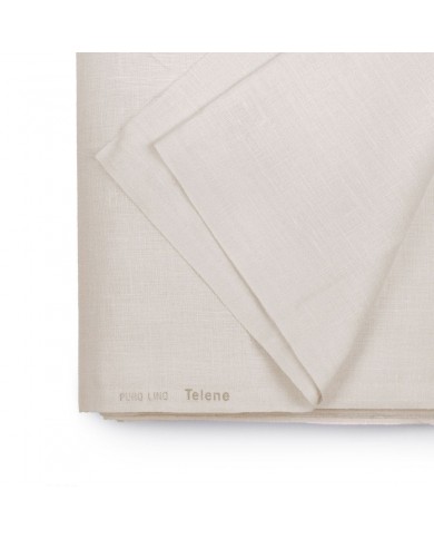 Tessuto al metro puro Lino Telene altezza 70 Avorio