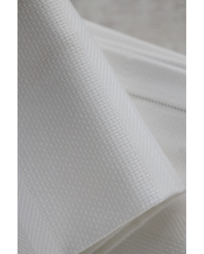 Set di 6 asciugamani viso in fiandra di cotone Manifattura Boccia bianco