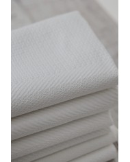 Set di 6 asciugamani viso in fiandra di cotone Manifattura Boccia bianco