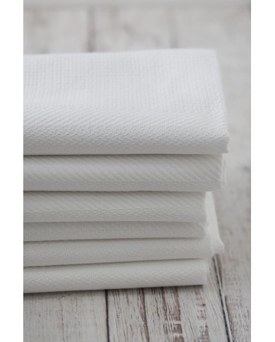 Set di 6 asciugamani viso in fiandra di cotone Manifattura Boccia bianco