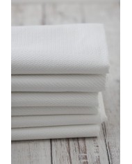 Set di 6 asciugamani viso in fiandra di cotone Manifattura Boccia bianco