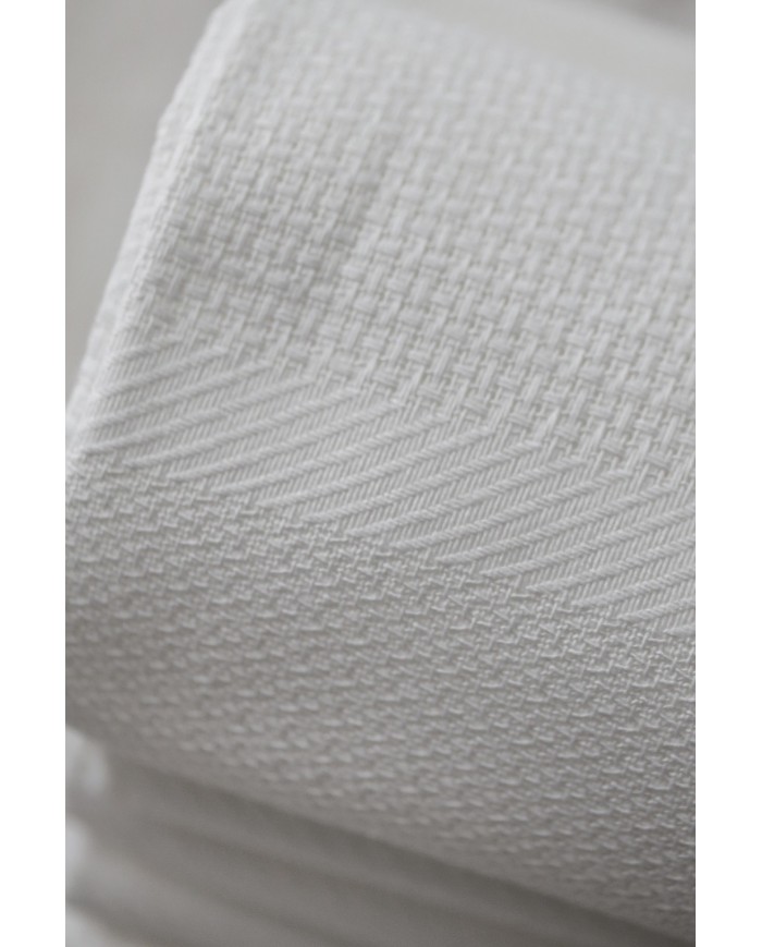 Set di 6 asciugamani viso in fiandra di cotone Manifattura Boccia bianco