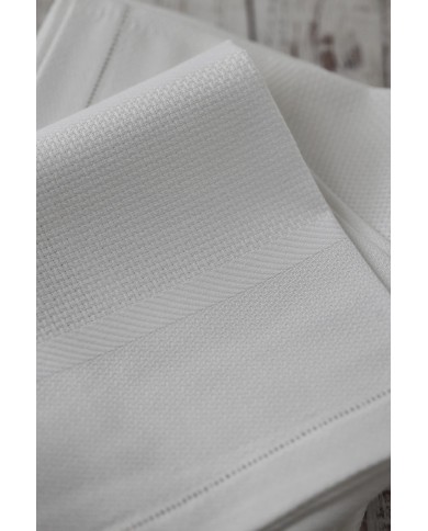 Set di 6 asciugamani viso in fiandra di cotone Manifattura Boccia bianco