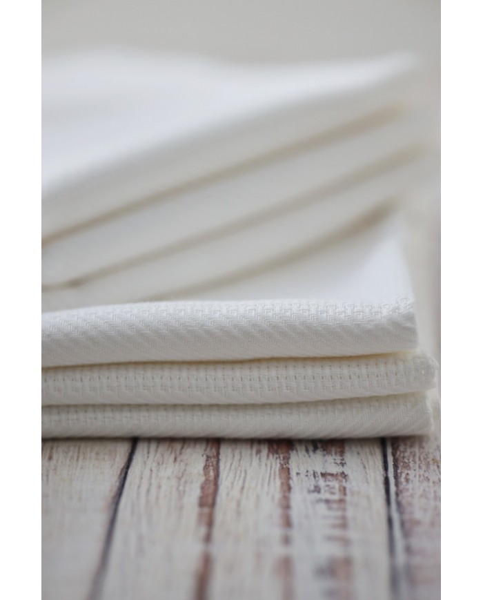 Set di 6 asciugamani viso in fiandra di cotone Manifattura Boccia bianco