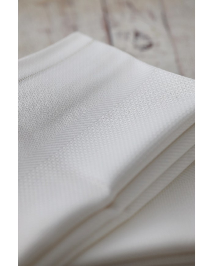 Set di 6 asciugamani viso in fiandra di cotone Manifattura Boccia bianco